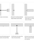 Step-by-step guide using Pro Woodworking Dowel Locator Kit 16 Piece Center Point Dowel Transfer Plugs Set for alignment.