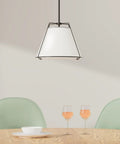 Lise Chandelier In Black And White With Adjustable Rods E26 Socket 60W Max LED Compatible Hardwired above dining table