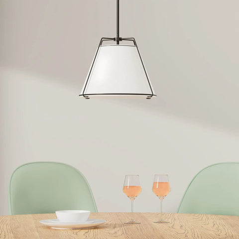 Lise Chandelier In Black And White With Adjustable Rods E26 Socket 60W Max LED Compatible Hardwired above dining table