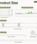 Adjustable RV Refrigerator Tension Rods 19.5 To 36.7 Inches Heavy Duty Non Slip Bar Set diagram with measurements
