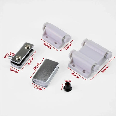 Up And Down Shaft Glass Door Hinge For Cabinets And Furniture, Dope Sleek Silvery Finish with measurements
