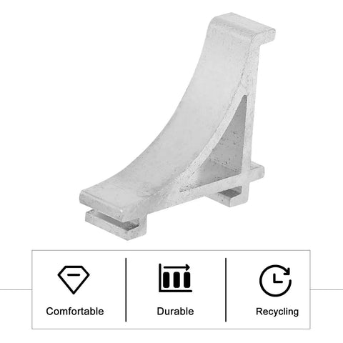 10 Pack Aluminum Freezer Shelf Clips Kit With Curved Dovetail Design, silver metal clamp close-up