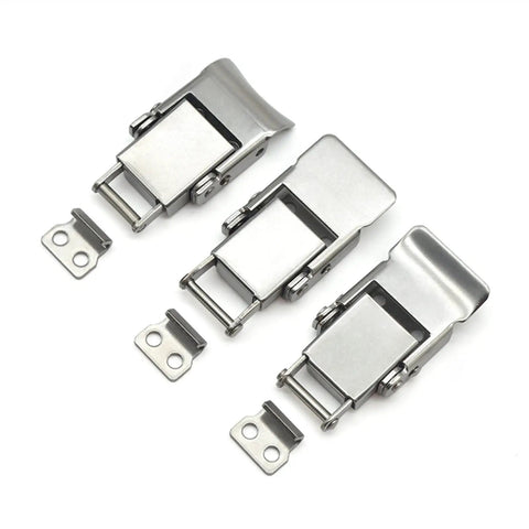 Spring Loaded Stainless Steel Hasp Lockable Draw Latch 60x29mm For Wooden Box Toolbox Electromechanical Box Accessories