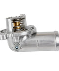 Side view of Beefed Up Aluminum Thermostat Housing Assembly Fits 2011-2021 Jeep, Dodge, RAM, Chrysler 3.6L and 3.2L V6 Engines