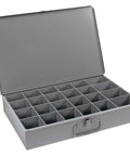 Open metal drawer case of Beefy 1275 Piece Metric 8.8 Coarse Thread Metal Drawer Hardware Assortment Set with compartments visible