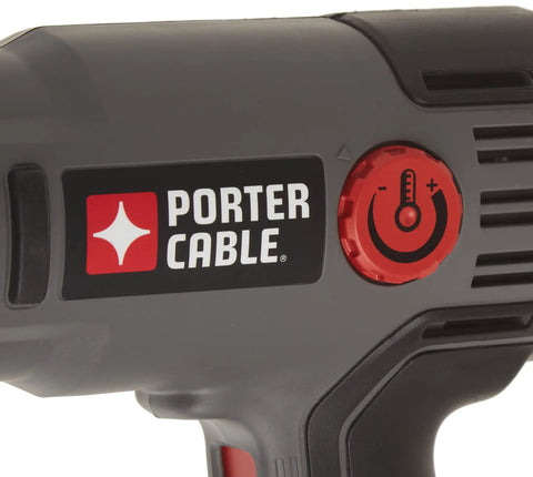 Close-up of a Heat Gun 1500 Watt Corded Workhorse With Dual Temperature Settings And Two Speed Modes showing temperature dial