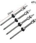 M10 Hanger Bolts For Solar Panels With EPDM Seal And Locking Nut A2 Stainless Steel Hex Drive SW7 20cm Long, Set of 4