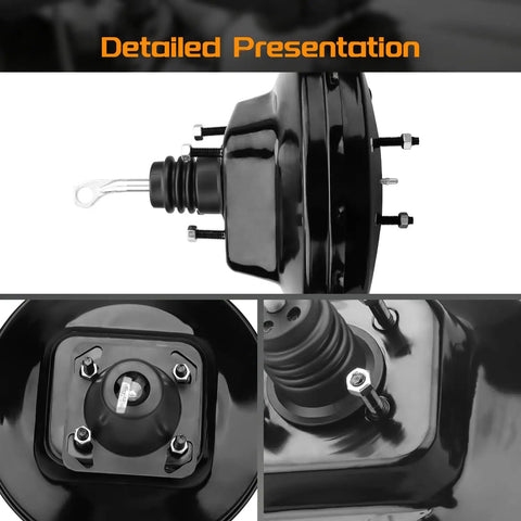 Badass Heavy Duty Vacuum Power Brake Booster Compatible With Ford F150 F200 Bronco 1988 To 1993 11 Inch Direct E9TZ2005B close-up view showcasing details.