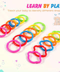 Link To Go Baby Rings Toy Kit For Stroller Car Seat Crib Clip On Play Mat Early Education Set, 18-piece colorful sensory rings