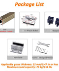 Glass Sliding Door Track Kit For Closet Barn Bypass And Pocket Doors Aluminum Rail System With Rollers and Floor Guide