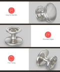 25 Pack Brushed Nickel Round Cabinet Knobs And Drawer Pulls For Kitchen Cabinets And Dressers Zinc Alloy Hardware Handles Smooth Finish