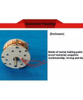 Front view of a Double Layer Iron Core Hydro Generator For Water Turbines showing metal housing and wiring.