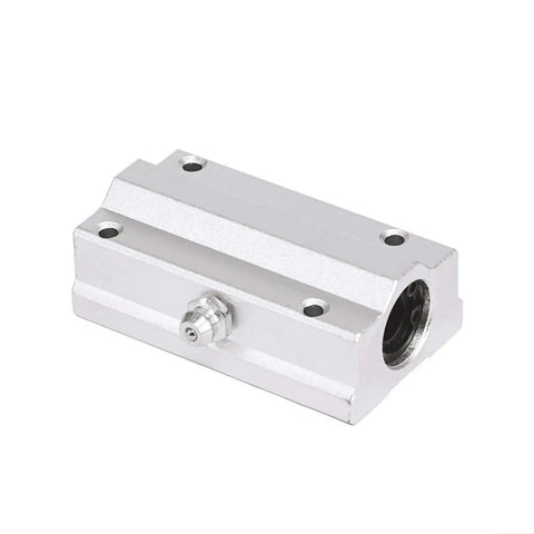 Top Shelf SCS60LUU Linear Motion Slides Loaded With Hella Smooth Bearing Cartridges For CNC Routers And 3D Printers Rigged For Zero Lag Operation Killer Precision Guide Blocks in silver, showing bearing cartridge setup.