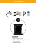 One Person 72 Hour Survival Go Bag With Food And Water, First Aid, And Prep Tools For Disasters And Earthquakes, light and communications kit