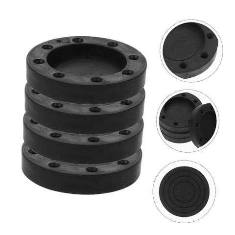 Four Pack Anti Skid Washing Machine Pads And Stabilizer Feet For Vibration Control Durable Furniture Risers, black, stacked view