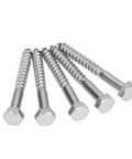 Heavy Duty M8x70mm Wood Hex Lag Screws Self Tapping For Carpentry No Pre Drill Needed In 304 Stainless Steel With Half Thread Design