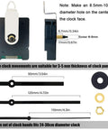 Atomic Clock Movement With 5 Inch Hands, 17mm Axis, WWVB Radio Controlled Timekeeper components and dimensions