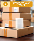Stack of boxes with White EPE Foam Packing Bags 100 Pack For Shipping And Storage Protect Your Stuff Small Photo Frames And Crafts