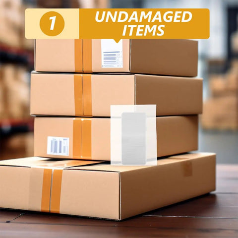 Stack of boxes with White EPE Foam Packing Bags 100 Pack For Shipping And Storage Protect Your Stuff Small Photo Frames And Crafts