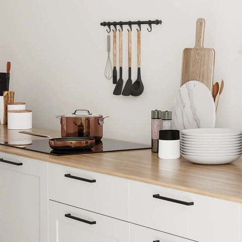 30 Pack Matte Black Square Drawer Handles Built To Last, Center To Center 6.25 Inch, modern kitchen cabinet installation