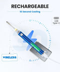Cordless Soldering Kit With USB Rechargeable Battery, Portable Wireless Soldering Gun Pen showing charging base and indicator