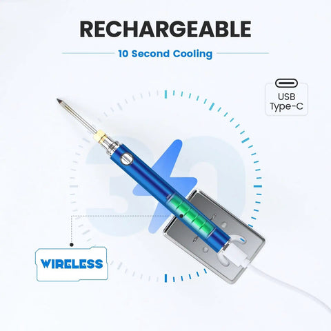 Cordless Soldering Kit With USB Rechargeable Battery, Portable Wireless Soldering Gun Pen showing charging base and indicator