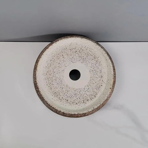 UMJIGF Bathroom Countertop Vessel Sink Bathroom Vessel Sink Bathroom Light Luxury Ceramic Basin top view round design with speckled pattern.