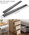 Beefy 4 Inch Heavy Duty Drawer Slides Full Extension Ball Bearing Side Mount 3-Section Rails 100 Lb Capacity, 2 Pairs