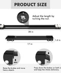 Diagram of Extendable Furniture Dolly With Telescoping Base dimensions and adjustments, showing 17 to 28 inch range and locking mechanisms.