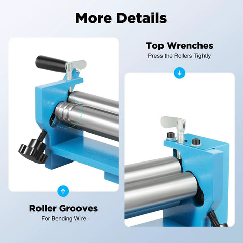 Rock Solid Manual Slip Roller 300 Mm Wide Sheet Metal Roll Bender Hand Crank Press For 2Mm Aluminum And 1Mm Steel Auto Panels Ductwork Garage Ready Setup