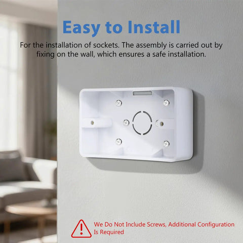 Five Piece Surface Mount Outlet Box Set made from durable ABS plastic for indoor use, wall socket junction electrical enclosures, screws not included