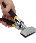 Hand holding Heavy Duty Sheet Metal Hand Seamer with Straight Bending Pliers, all-steel construction, for 1/4 inch metal bending.