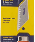 Front view: IRWIN Jab/Drywall Saw with red wooden handle in yellow/blue packaging; 7-pt bi-ground teeth
