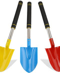 Long Handle Beach Shovel Set 24 Inch Sand Shovels For Beach Day Fun Durable Plastic Heads With Stainless Tube Comfort Grip 3 Pack