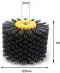 Heavy Duty Pro Grade Abrasive Wire Drawing Wheel Drum Burnishing Polishing Brush For Woodworking Furniture And Floor Refinishing 120x100mm 180 Grit 1 Pack Ideal For DIY Pros, shown front view