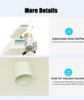 Slick Heavy Duty Workhorse Small Bench Buffing Grinder And Polishing Lathe Machine For Dental Lab showing adjustable glass baffles and vacuum hole.