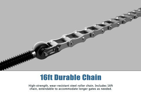 Heavy Duty Pro Grade 1100 Lb Sliding Gate Opener With Chain Drive Includes 2 Remotes 16 Foot Chain Hardware Kit Automatic Gate Operator