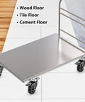 Cart on Four Inch Heavy Duty Swivel Plate Caster Wheels With Brake And 360 Degree Dual Locking No Noise PVC Wheel Set