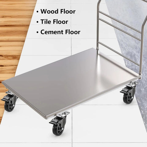 Cart on Four Inch Heavy Duty Swivel Plate Caster Wheels With Brake And 360 Degree Dual Locking No Noise PVC Wheel Set
