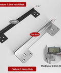 Heavy Gauge Steel Door Latch Guard Plate Twelve Inch With One Inch Offset showing 2.5mm thickness and offset comparison.