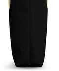 Side view of Racers And Festival Fans Will Dig This Dragon Boat Themed Tote Bag, Lightweight Spun Polyester Canvas Tote With 16 By 16 Inch Size And Durable Black Webbing Handles, Perfect For Teamwork Celebrations And Cultural Pride, showing black polyester fabric.