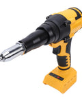 Get The Heavy Duty Cordless Rivet Gun With Brushless Motor For Fast 1 8 5 32 And 3 16 Inch Rivets, Auto Reverse Mode Plus Bright LED Light Tool Fits Dcb200 Battery, yellow black