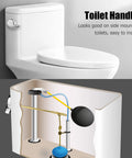 Universal Side Mount Toilet Handle Replacement Kit With One Pack Copper Trip Lever For Flush Tanks, Durable Zinc Alloy Lever.