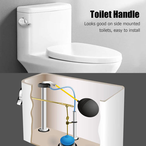 Universal Side Mount Toilet Handle Replacement Kit With One Pack Copper Trip Lever For Flush Tanks, Durable Zinc Alloy Lever.