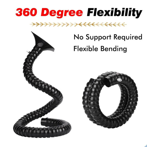 Flexible Welding Fume Extractor Arm With Adjustable Hood And Killer Suction Power For Tough Workshop Dust Cleanup That Clears The Bench Smoothly Without Drama, showcasing a 360-degree flexible hose.