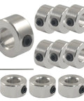 Set Screw Shaft Collars 10 Pack Aluminum Silver For 5mm Bore Precision Fit Hardware Kit For Diy And Home Repairs Using Rods Struts Drive Shafts Compact Build Low Profile Setup Cool Plus Easy Install With Hex Key Compatible Super Sweet Deal.