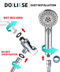 High Pressure Handheld Shower Head With 6 Settings Including Rain Massage Spa Spray Mode And Pause Mode On Off Switch 60 Inch Hose