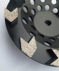 Close-up of Beast 7 Inch Diamond Grinding Cup Wheel With Arrow Segments Grit 30 35 For Concrete Epoxy Glue Paint Mastic Coating Removal Five Eighths By Eleven Thread Long Lasting Performance