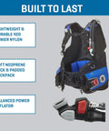 Glide Front Adjustable Scuba BCD With Balanced Power Inflator For Recreational Diving All Day Comfort XL Blue