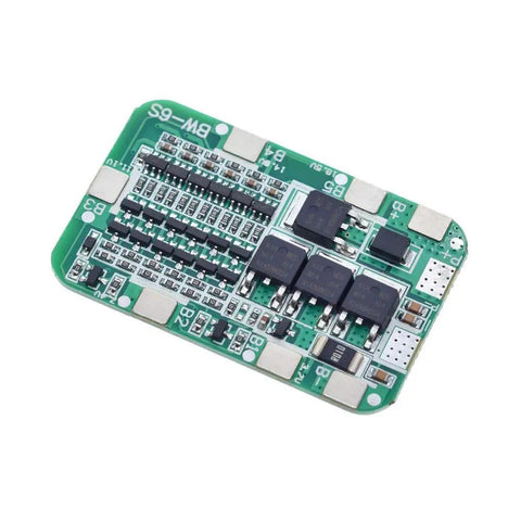 Kickass 6S BMS Board With Heavy Duty Nickel Strips For Smooth 15A 24V Lithium Ion Charging, featuring multiple circuit components.